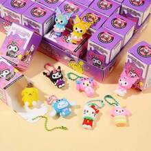 Sanrio New 24 Small Box Sanrio Pendant Highly Attractive Keychain Decoration Mystery Box Pendant