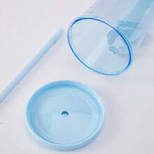 Vaso de plástico de 600 ml con pajita de Stitch de Miniso, ideal para la escuela y los viajes, perfecto para el uso diario en el hogar y fuera de él - Azul - Ver 6