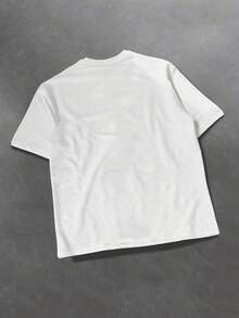 Camiseta de hombre Manfinity Dauomo estilo callejero con estampado de ángel cupido y cuello redondo para primavera/verano al aire libre 2025 - Negro - Ver 7