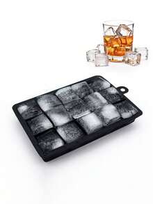 1pc Silicone Ice Grid Mold, Cube Mould, Minimalist Plain Multi-Grid Ice Cube Mold For Home, Simple Black 15 Grid Refrigerator Ice Maker Tray, Ice Cube Maker Tray, Reusable Ice Maker, Bar Ice Maker Tool, Creative Ice Maker, Easy To Release, Suitable For Making Cube Ice Cubes - Black - View 8