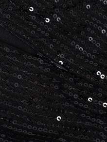 HOMEYEE Fashionable Sexy V-Neck Spaghetti Strap Split Sequin Embellished Bodycon Dress, Suitable For Halloween Party, Formal Evening, Cocktail, Wedding, Gala, Prom