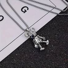 1pc Zinc Alloy Movable Arm/Leg Bear Pendant Necklace, Creative For Men's Casual Wear