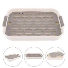 2PCS Pet Litter Pan Trainer Rabbit Potty Tray Rabbit Cage Litter Box Rabbit Toilet UK - Light Grey - View 6