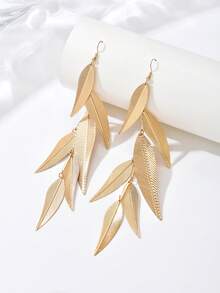 1 pereche vară nouă asimetrică frunze Tassel casual la modă versatil cercei