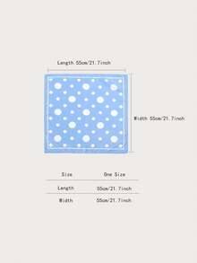 1 件简约印花小方巾，新款春季女士头巾，百搭腰带，包包装饰，头带，头巾，时尚颈巾 - 藍白色 - 查看 2