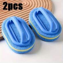 2-Piece Ultra Fine Fiber Tile Sponge Cleaning Brush, With A Built-In Handle That Does Not Harm Hands And Has Strong Cleaning Power, Suitable For Daily Household Cleaning