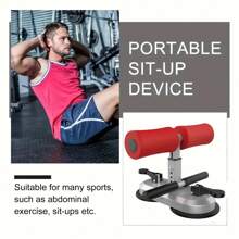 Sit-Up Bar Floor, Portable Sit-Up Fitness Equipment With 2 Power Suction Cups And Adjustable Kickstand, Home Exercise Equipment With Massage Rollers For Bedroom, Living Room, Home And Office, Mother's Day Gift