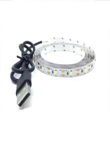 1 pieza Tira de luz LED USB alimentada por batería de 5V, de 1m a 20m de longitud para decoración del fondo de TV, blanco cálido y blanco de día, se puede cortar a medida, amigable con los ojos