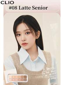 Clio K-Beauty PRO EYE PALETTE AIR 12色眼影盤，全方位彩妝盤，霧面亮片眼影、腮紅、打亮、眼影 - 08 LATTE SENIOR - 查看 8