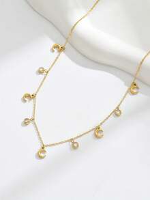 1pc Fashion Stainless Steel Necklace - Rose Gold - View 5