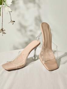 Women's High Heel Transparent Crystal Stiletto Sandals, Sexy PVC Ankle Strap Hollow Out Party Shoes, Fashionable & Elegant Summer Slippers That Accentuate Body Shape Winter Gifts