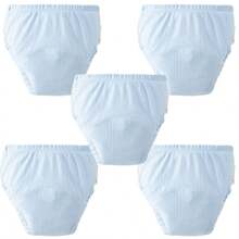 Set de 5 pañales de tela reutilizables para bebé, diseño minimalista y lindo en múltiples colores, adecuado para niños y niñas, pañales de entrenamiento para ir al baño a prueba de fugas, para todas las estaciones