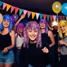 2025 neuer Farbenfroher fransenbesetzter Regenvorhang Hut und Seidenrock Kombinationsset, kreative Dekoration für Festivalpartys, Regenvorhang Perücke und Rock Set, Make-up Requisiten, Dickbefranzter bunter Regenvorhang Rock, Grasrock, Geburtstagsfest Cheerleaderin, lateinamerikanische Tanzzubehör, Aufführungskostüme, Rockset