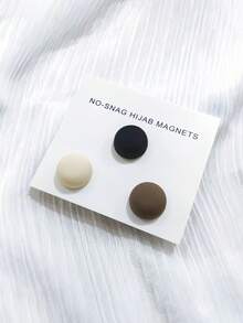 3 件磁性头巾别针，多功能磁性胸针夹，适用于头巾、围巾、衬衫、连衣裙和衣服（不含卡片） - 彩色 - 查看 3