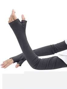 1 Pair Cashmere Warm Arm Warmers, Long Sleeve Covers For Women & Men, Thick Arm Sleeves For Driving, Autumn/Winter - Various - View 6