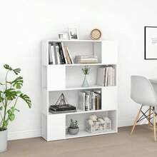 Book Cabinet Room Divider White Engineered Wood Medium-4663 - Multicolor - View 3