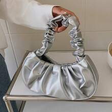 [Bolso de mano elegante] Bolso tipo hobo con pliegues en forma de nube | | Cierre magnético, correa arrugada | Bolso de mujer | Para outfits casuales o de noche | Elegante