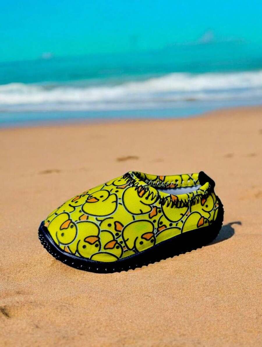 Zapatos Acuaticos para Niños Con Diseño de Capybara y Pollitos Dibujos Animados Antideslizantes con Suela de Goma - Amarillo - Ver 1