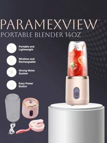 2 Pcs Portable Blender Mini 14oz For Juices & Smoothies With 6 Blades Puwerful Performances Fusion Blender, USB Rechargeable, Lid, Plastic Cups Included, Drop-Resistant And Wear-Resistant. Fit For Travel And Outdoor Activities