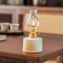 1pc Handmade Ceramic Oil Lamp, Suitable For Outdoor Camping Lighting Decor (Lamp Oil Not Included), Lighting Up Space And Creating A Romantic Atmosphere, Best Gift, Home Decor
