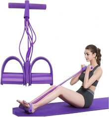21 Fitness Resistance Bands-6 Tube Pedal 2025 Upgrade Stretch Bands Exercise Sit Up Exercise Equipment AB Training Auxiliary Device Workout Equipment Women Men - Purple - View 1