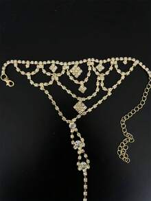 1pc Women Crystal Rhinestone Anklet, Fashion Summer Beach Party Jewelry