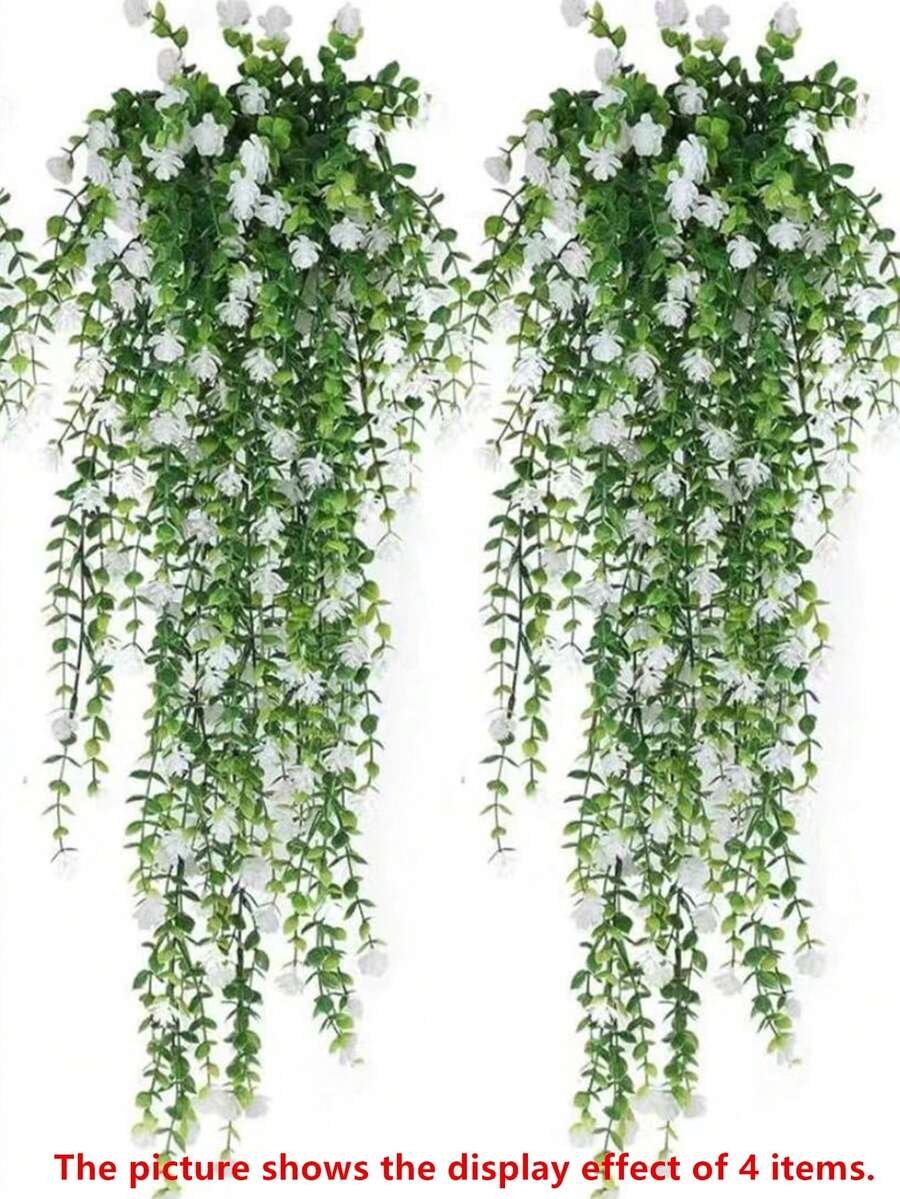 2 束逼真的仿真 DIY 装饰性抗紫外线人造花束，假植物，适用于家庭走廊、花园、庭院、餐桌、客厅、婚礼派对装饰、人造花卉装饰、情人节、春季