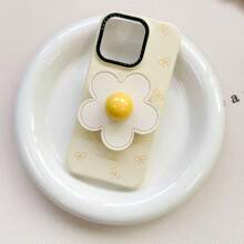 1 pieza Asa de teléfono con forma de margarita de color dopamina, soporte estable adhesivo y plegable compatible con iPhone y teléfonos Android, regalo para cumpleaños, familia y amigos