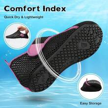 Scurtain Barefoot Shoes Women Men Beach Swim Aqua Socks Summer Quick-Dry Sandals Slippers - Meshblackpurple - 查看 5