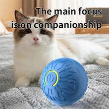 Juguete electrónico interactivo automático con movimiento rebotante y rodante recargable por USB para perros - Blanco y Negro - Ver 3