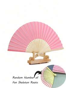 1pc Handheld Paper Fans Paper Folding Fans,Multi Colored Folding Fan,Solid Color Fan,DIY Folding Fan,Party Dressing,Church Wedding Gift,Perfect For Parties And Events