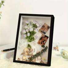 1 个镂空装饰相框，3 厘米/1.18 英寸深，水平/垂直展示，非常适合 DIY 工艺品、干花、照片、生日、婚礼、周年纪念、毕业典礼、情人节、母亲节礼物 - 仅相框、桌面相框 | 经典相框