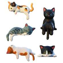 Cute Cat Figurines Computer Monitor Decor Mini Cat Figures Table Ornaments Decorations For Home