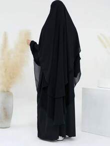1 chiếc khăn trùm đầu/niqab Kimmar hai lớp chất liệu chiffon cao cấp, thoáng khí và kín đáo, phù hợp với mọi loại áo Abaya, lý tưởng cho mặc hàng ngày, cầu nguyện và mọi mùa. - Nhiều màu - Xem 9