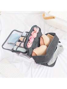 旅行收纳袋衣柜衣橱布袋袜子内裤胸罩袋洗漱用品收纳袋，带隔层和拉链，内衣收纳袋学校用品大学宿舍学生必备房间装饰卧室装饰旅行必备旅行配件旅行袋假期返校学校用品收纳袋宿舍必备大学 - 灰色 - 查看 1