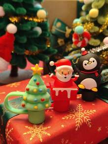 1 /2 /3 /6PCS Christmas Silicone Straw Cover, Suitable For 40oz/30oz/10mm Sippy Cup, Water Cup Decoration Accessories Reusable Straw Cover, Portable Protective Plug Decoration, For Christmas Gifts, Cup Accessories, Party Holiday Gifts To People