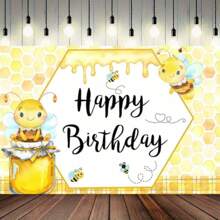1 PC Sweet Bee One" 1st Birthday Party Backdrop - Honey Bee With Sunflower Theme, Suitable For First Birthday Celebration, Bee Gift Party Decoration, Photo Booth Studio, Photography Backdrop For Indoor Outdoor Decoration, Garden Decoration. Versatile, Multi-Size.