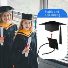 1/2 piezas - Cinta con inserción de birrete de graduación - Asegura el birrete y mantiene el peinado, diseño interior actualizado, para cinta de sujeción del birrete de graduación, puede fijar tu sombrero y peinado, accesorios de sombrero de regalo de graduación (no incluye el sombrero)