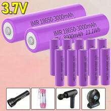 2/4/8/10 Pack 18650 Rechargeable Battery 3.7Volt Li-Ion Batteries 3000mAh Button Top For LED Flashlights Headlamps, Solar Lights & More - 2 Đếm - Xem 1