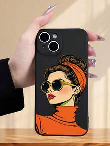 Fashionable Retro Beauty Portrait Mobile Phone Case Bling Fundas Para Celular Mobile Phone Case Soft Suitable I With  Phone Case 7/8/X/XS/XR/11/12/13/14/15/16 Plus Pro Max All-Inclusive Protective Case, Holiday Gift/Birthday Gift For Friends, Family Or Yourself - Multicolor - View 2