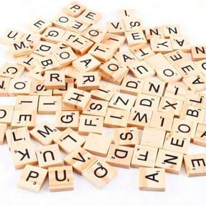 200 Letras de Madeira, Letras de Scrabble de Madeira, Letras de Madeira, Letras para Celular, Peças de Letras de A a Z, Para Artesanato, Estudo, Ortografia, Presente, 20 x 18 x 4 mm