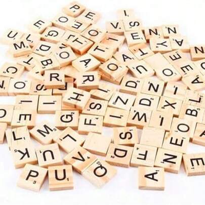 200 X Wooden Letters, Wooden Scrabble Letters, Wooden Letters, Mobile Letters, Letter Tiles A To Z, For Crafts, Study, Spelling, Gift, 20 X 18 X 4 Mm