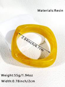 1 pieza Brazalete grueso de resina acrílica asimétrico, colorido y bohemio, pulsera de moda teñida anudada para mujer, brazalete con colgante geométrico gótico, regalo de joyería para parejas