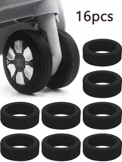 8pcs Luggage Wheel Covers, Office Chair Wheel Covers, Portable Suitcase Wheel Protectors, Colorful Silicone Luggage Wheel Covers, Luggage Spinner Wheel Covers, Noise Reduction Wheel Covers, Office Chair Wheel Covers, Travel Accessories, Fit For Most Luggage Wheels