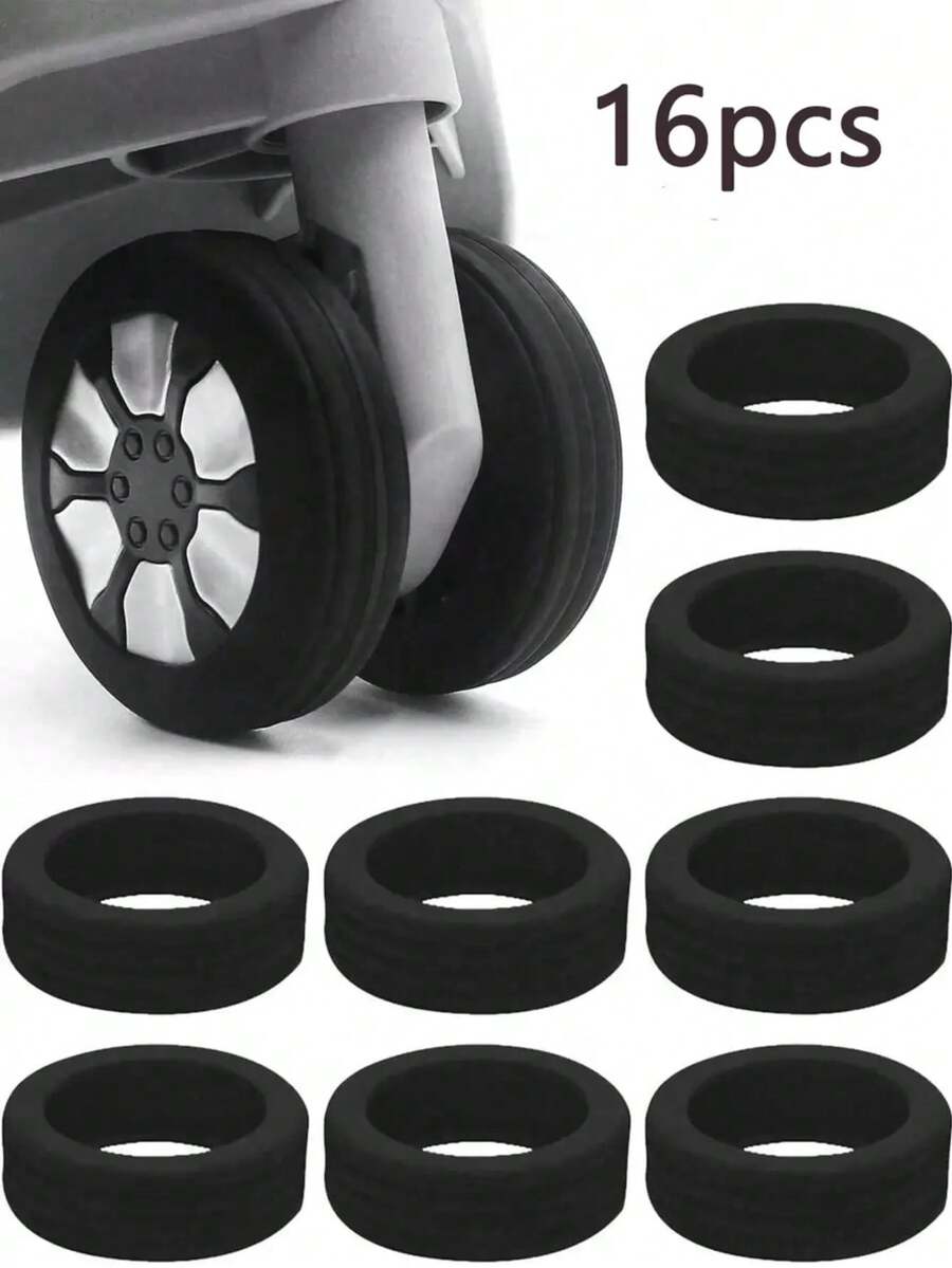 8pcs Luggage Wheel Covers, Office Chair Wheel Covers, Portable Suitcase Wheel Protectors, Colorful Silicone Luggage Wheel Covers, Luggage Spinner Wheel Covers, Noise Reduction Wheel Covers, Office Chair Wheel Covers, Travel Accessories, Fit For Most Luggage Wheels - Multicolor - View 1