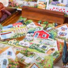 30pcs Garden Scenery Park Path City Flower Shop Willow Park Flower Vine Window Plant Corner Stickers Handbook Material Stickers Item Decoration Stickers Premium Waterproof Vinyl Stickers For Scrapbooking, Journals, And Laptops - Decorative Scrapbook Supplies For Adults,School Supplies,Back To School