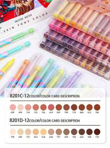 GuangNa 72 Color Skin Tone Macaron Color Scheme Direct-Liquid Acrylic Soft-Tip Marker Pens, Student Drawing/Painting/Doodling/Anime Character Skin Tone Colored Marker Pens, DIY Waterproof Art Markers For Clothes/Shoes/Glass/Stones