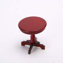 1pc 1:12 Dollhouse Miniature Furniture White Coffee Table, Square/Round Walnut Or Red, Micro Scene Decor, Cute Mini Coffee Table, Precise Side Table, Miniature Furniture Toy, Suitable For Party Gift