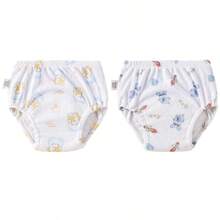 4 pièces Culottes de propreté pour garçons et filles, sous-vêtements d'entraînement conçus, couches d'apprentissage en tissu pour bébé, couches lavables et réutilisables, couches à poche respirantes et imperméables, en matière de polyester, convient aux bébés garçons et filles - Conception d'impression creuse