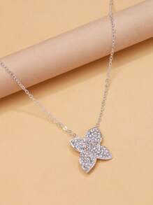 1 Stück Blüten Anhänger Halskette, einfache Strass Choker Halskette, minimalistisches Modeaccessoire für Frauen